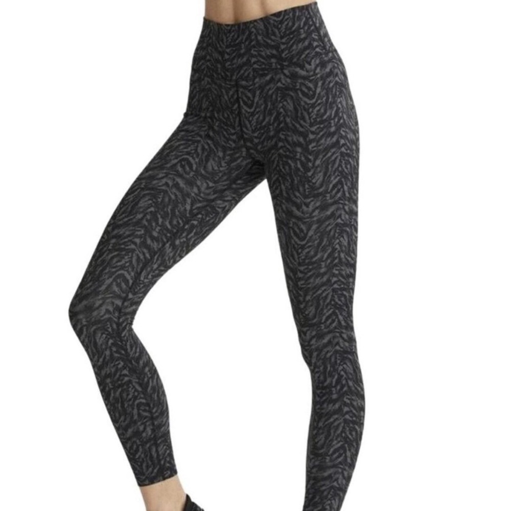 Varley Black Heathered Zebra Print High-Rise Leggings